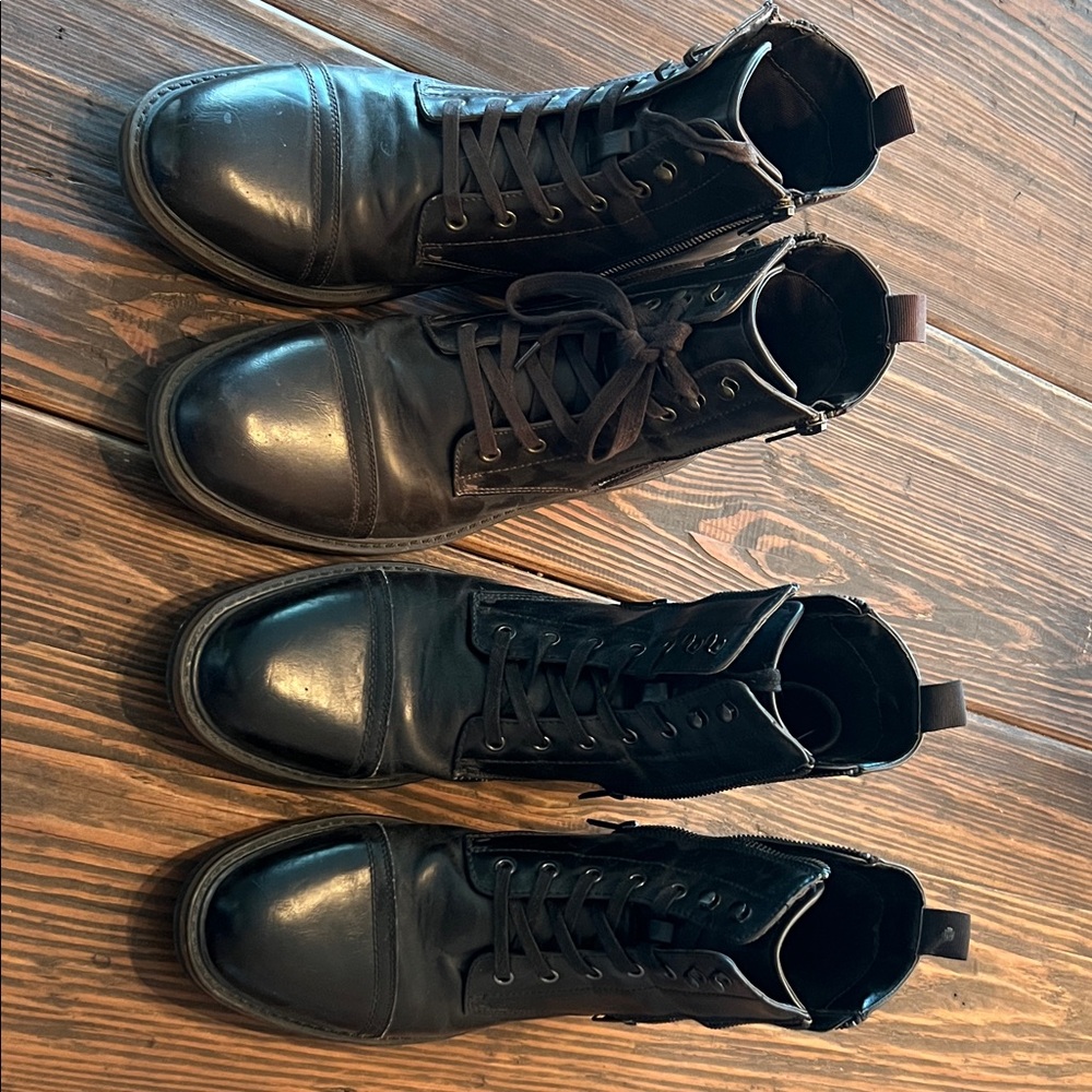 Men's Black and Brown Boots Size 9 1/2M